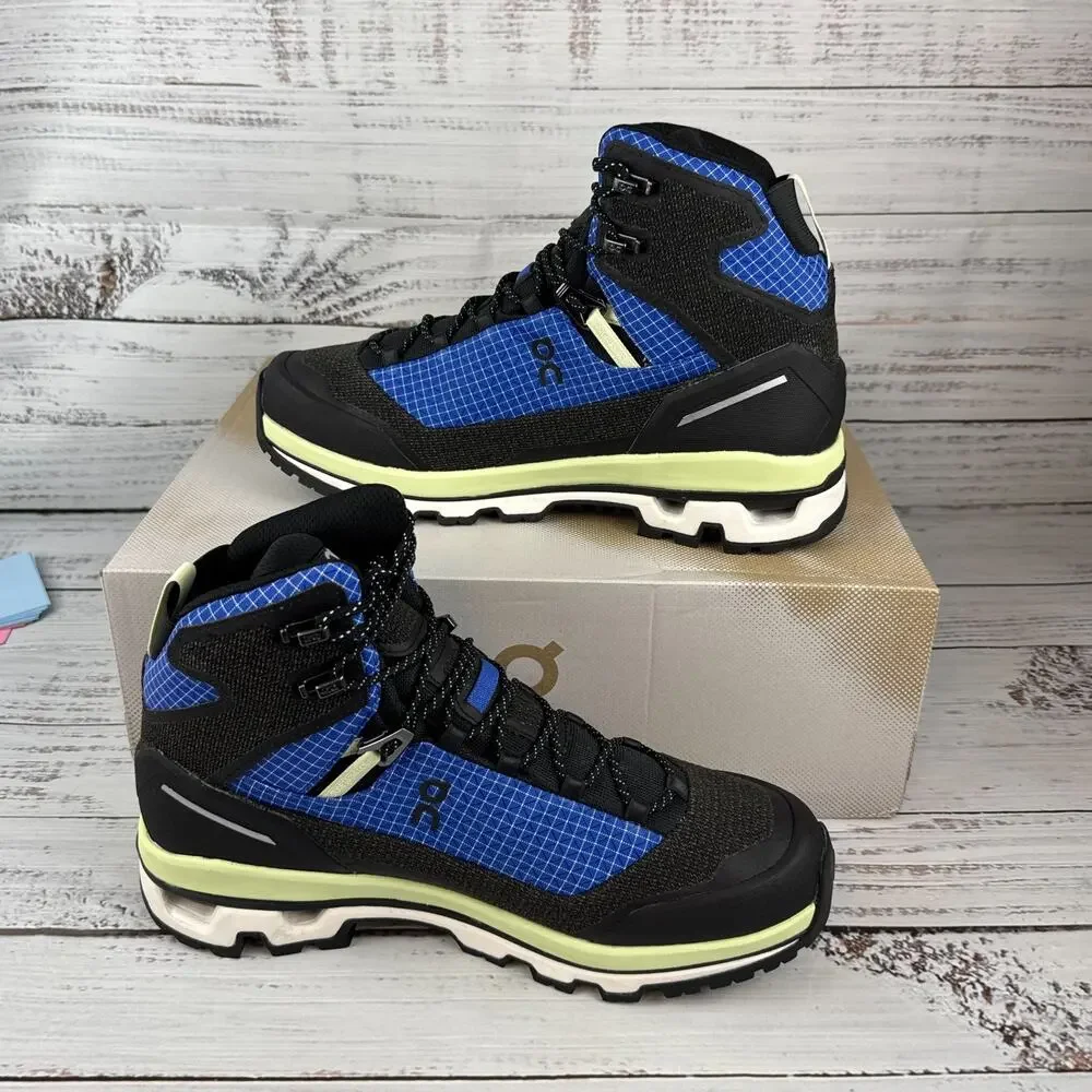 On Cloudalpine Waterproof Womens US 10 Hiking Boots Black Blue